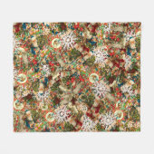 ビクトリアンクリスマスメドレー フリースブランケット (正面(横))