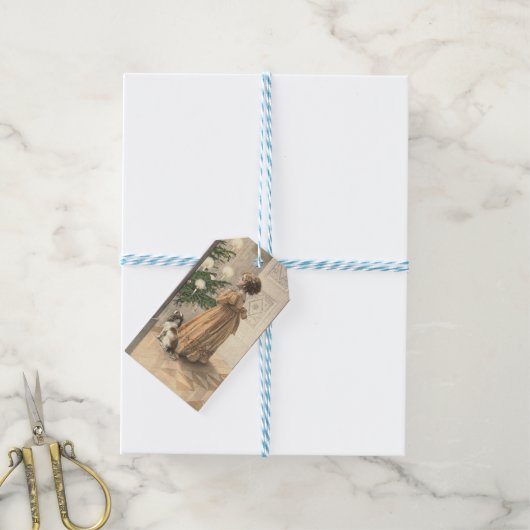 ビクトリアンクリスマスレトロヴィンテージ休日 ギフトタグ (より糸付き)