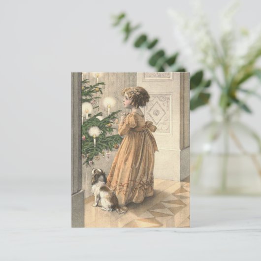 ビクトリアンクリスマスレトロヴィンテージ休日 シーズンポストカード (スタンド正面)