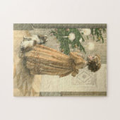 ビクトリアンクリスマスレトロヴィンテージ休日 ジグソーパズル (横)