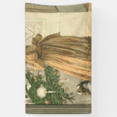 ビクトリアンクリスマスレトロヴィンテージ休日 横断幕 (縦)