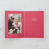 ビクトリアンクリスマス図解入りの、写真付きのイブ シーズンカード (内部)