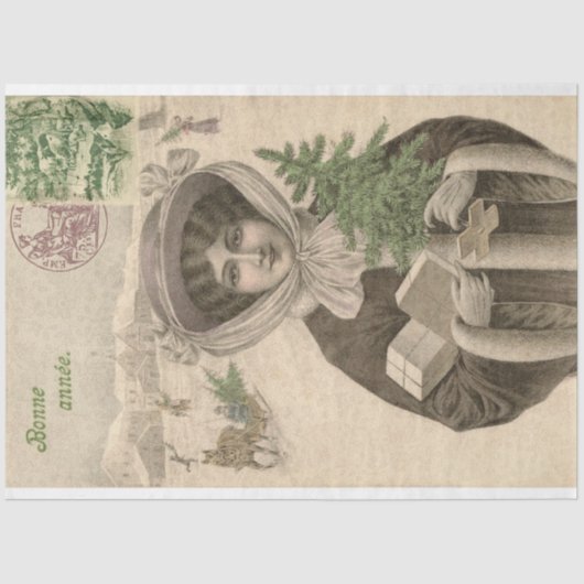 ビクトリアンクリスマス家具デカップティッシュ 薄葉紙 (正面)