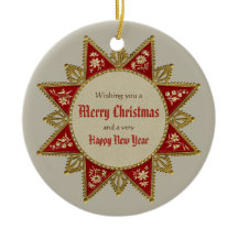 ビクトリアンクリスマス星金ゴールド赤ヴィンテージCC0963