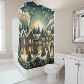 「ビクトリアンクリスマス村」 シャワーカーテン (インサイチュ)