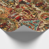 ビクトリアンクリスマス紙オーナメントコラージュ ラッピングペーパー (角)