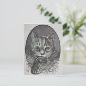 ビクトリアンクリスマス葉書つき猫 シーズンポストカード (スタンド正面)