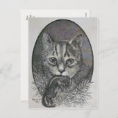 ビクトリアンクリスマス葉書つき猫 シーズンポストカード (正面/裏面)
