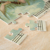 ビクトリアンクリスマス・エンジェルスのバイオリンと楽譜 ジグソーパズル (側面)