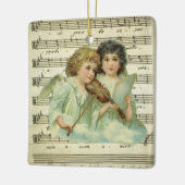 ビクトリアンクリスマス・エンジェルスのバイオリンと楽譜 セラミックオーナメント (左)