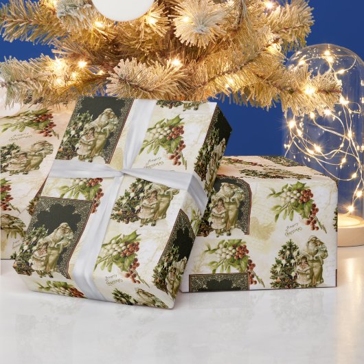 ビクトリアンクリスマス・トリオ・ラッピング紙 ラッピングペーパー (クリスマス)