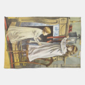 ビクトリアンクリスマス、子どもクリスマスストッキング キッチンタオル (横)