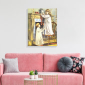 ビクトリアンクリスマス、子どもクリスマスストッキング キャンバスプリント (インサイチュ (リビング))