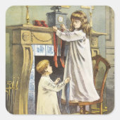 ビクトリアンクリスマス、子どもクリスマスストッキング スクエアシール (正面)