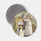 ビクトリアンクリスマス、子どもクリスマスストッキング マグネット (正面/裏面)