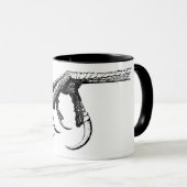 ビクトリアンクロウフット白黒 マグカップ (正面右)