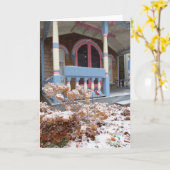 ビクトリアンコテージイン雪 – マーサのブドウ畑 カード (黄色い花)