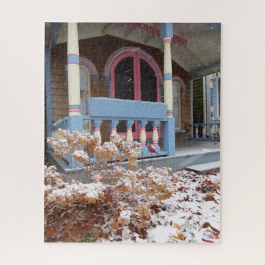 ビクトリアンコテージイン雪 – マーサのブドウ畑 ジグソーパズル (縦)