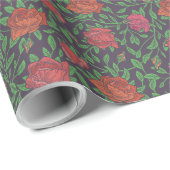 ビクトリアンゴシックパーフェクトレッド&フクシアローズ ラッピングペーパー (ロールコーナー)