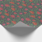ビクトリアンゴシックパーフェクトレッド&フクシアローズ ラッピングペーパー (角)