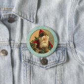 ビクトリアンサンタクロース – ライトターコイズ縁ど 缶バッジ (インサイチュ)