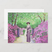 ビクトリアンシャクナゲ園の女性。 ポストカード (正面/裏面)