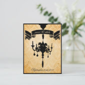 ビクトリアンシャンデリア・ブラック&クリーム日付を保存 案内ポストカード (スタンド正面)