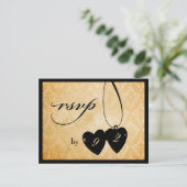 ビクトリアンシャンデリア・ブラック&クリームRSVP 出欠カード (スタンド正面)