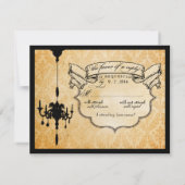 ビクトリアンシャンデリア・ブラック&クリームRSVP 出欠カード (裏面)