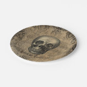 ビクトリアンスカルグランジハロウィンをテーマにした ペーパープレート (アングル)