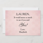 ビクトリアンスタイルのカメオ　あなたは私のフラワーガールになってくれる？ 招待状 (裏面)