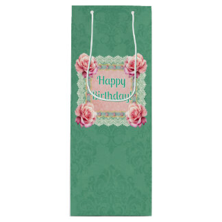 ビクトリアンスタイルのローズレースダマスク ギフトバッグ