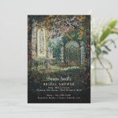 ビクトリアンスタイルの庭園ロマンス ブライダルシャワー 招待状 (スタンド正面)