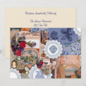 ビクトリアンスタイルの結婚式の招待状の返信 招待状 (正面/裏面)