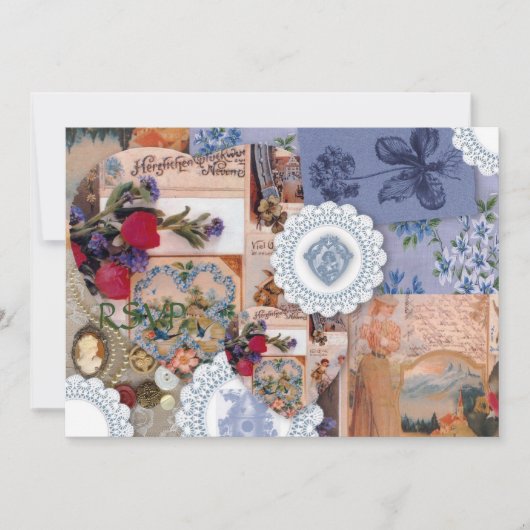 ビクトリアンスタイルの結婚式の招待返信 招待状 (正面)