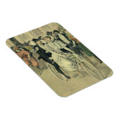 ビクトリアンスタイルの結婚式の花嫁と新郎の新婚自転車 マグネット (右側)