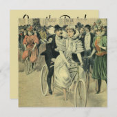 ビクトリアンスタイルの結婚式の花嫁と新郎　保存日付のお知らせ 招待状 (正面/裏面)