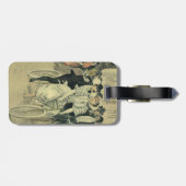 ビクトリアンスタイルの結婚式の花嫁と新郎 新婚夫婦のタンデム自転車 ラゲッジタグ (裏面横)