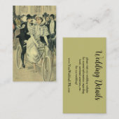 ビクトリアンスタイルの結婚式の花嫁と新郎　新婚夫婦の自転車 エンクロージャーカード (正面/裏面)