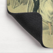 ビクトリアンスタイルの結婚式の花嫁と新郎　新婚夫婦の自転車 マウスパッド (コーナー)