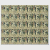 ビクトリアンスタイルの結婚式の花嫁と新郎 新婚夫婦の自転車 ラッピングペーパー (フラット)