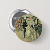 ビクトリアンスタイルの結婚式の花嫁と新郎　新婚夫婦の自転車 缶バッジ (正面&裏面)