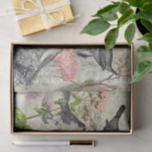 ビクトリアンスタイルの鳥と花 薄葉紙 (ギフト)