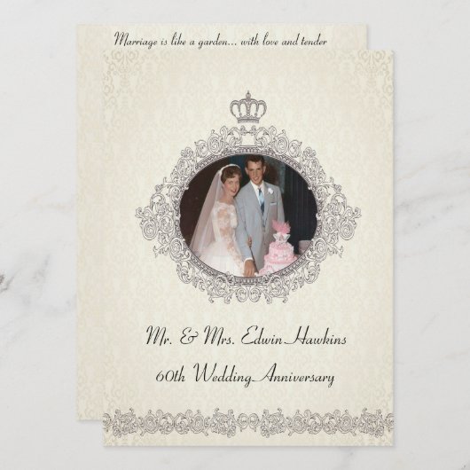 ビクトリアンスタイルの60周年記念祝賀会 招待状 (正面/裏面)