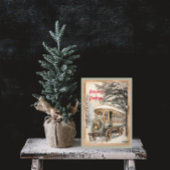 ビクトリアンスタイルトロリースノークリスマス シーズンカード