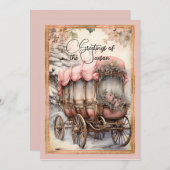 ビクトリアンスタイルピンクホース描キャリッジ シーズンカード (正面/裏面)