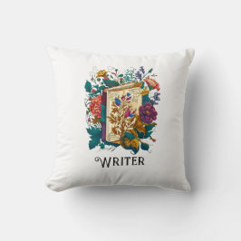 ビクトリアンスタイル作家、本&花 クッション