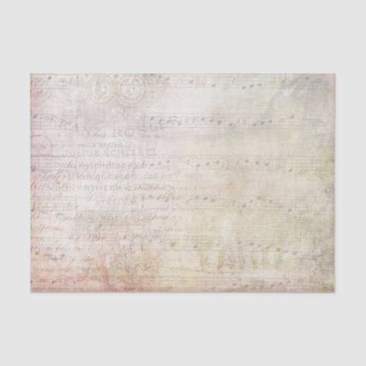 ビクトリアンスタイル楽譜と色あせた花 薄葉紙 (正面)