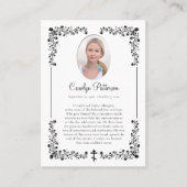 ビクトリアンスタイル華美バラコーナー祈りの言葉カード プレイスカード (正面)