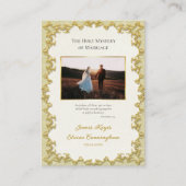 ビクトリアンスタイル金ゴールドフレ結婚ームの祈りの言葉カード プレイスカード (正面)